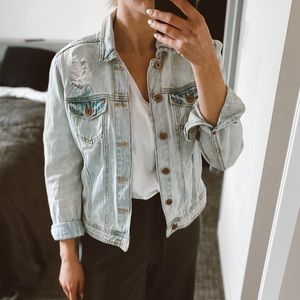Distressed Denim Jacket S/M